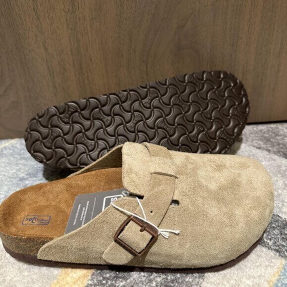 Birkenstock Boston taupe suede mule clogs - Picture 4 of 6